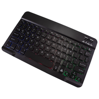 SS01 baru 2024 Logo khusus Universal 10 inci Mini tipis hitam nirkabel Keyboard lampu latar menghubungkan Ponsel/Tablet plastik untuk
