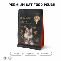 Sacs pour aliments pour chats à fond plat, fournisseur en gros, emballage refermable à fermeture éclair