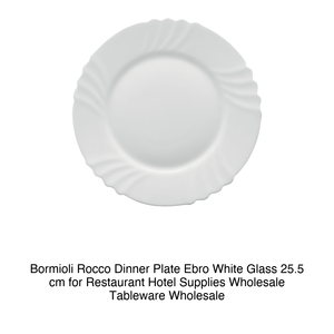 Piatto da Cena <span class=keywords><strong>Bormioli</strong></span> <span class=keywords><strong>Rocco</strong></span> Ebro in Vetro Bianco 25,5 cm per Ristoranti e Hotel, Forniture all'Ingrosso di Stoviglie - Product Image 2