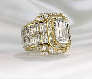 Bague Hip Hop Personnalisée en Or 9K/18K - Diamants de Laboratoire VVS, Taille Princesse et Marquise, Design Entièrement Pavé, Certifiée IGI - Product Image 5