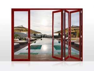 Prix de gros personnalisé Porte pliante intérieure en aluminium <span class=keywords><strong>noir</strong></span> avec système de pliage en verre isolé - Product Image 5