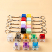 Porte-clés mécanique coloré avec interrupteur, jouet anti-stress, couleurs translucides unies, chaîne à ressort métallique, fermoir mousqueton, cadeau