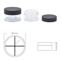 Vente en gros d'étui à poudre rond Lucency petit conteneur à poudre compact vide noir emballage cosmétique boîte à poudre personnalisée