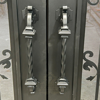 Portes d'entrée principales en verre trempé de style européen de luxe, autres portes principales, double sécurité, portes en fer forgé pour maisons