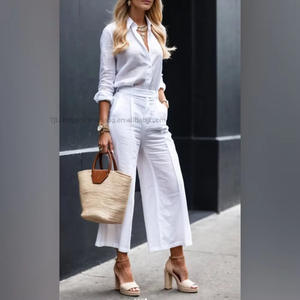 Women's Casual Chic Cardigan Long-Sleeve Top & Loose <b>Pants</b> 2-Piece Set Fashion - Product Image 2