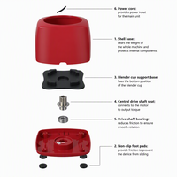 LN-977II Mixeur Électrique Portable de Voyage, Mini Blender Personnel pour Fruits et Légumes, 2L, Mélangeur de Comptoir Haute Vitesse, Moteur en Cuivre Pur