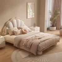 Meistverkauftes Einzelbett für Kinder, Modernes Rosa Prinzessinnen-Mädchenbett in Muschelform, Luxuriöser Schlafzimmerrahmen aus Leder mit Stauraum