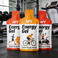 Emballage de gel énergétique pour boissons de nutrition sportive, imprimé sur mesure, biodégradable, étiquette privée, sachet de gel énergétique