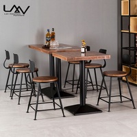 Ensemble de salle à manger, mobilier de restaurant, table et chaises de salle à manger, ensemble de café, style classique, métal, fer, industriel, antique