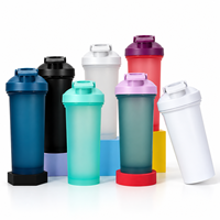 Bouteille de shaker de protéines personnalisée avec logo, sans BPA, impression double face, pour le sport, la remise en forme, les entraînements, les shakes protéinés, les shakers de gym