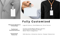 Bouton d'alarme panique du personnel ID Ibeacon avec balise de carte mince caractéristique SOS pour la communication et la mise en réseau à l'hôpital