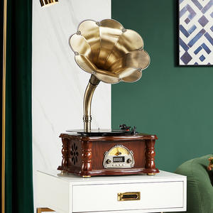 Tocadiscos retro con altavoces y altavoces inalámbricos clásicos portátiles Bluetooth para tocadiscos de vinilo con salida Bluetooth - Product Image 3