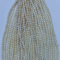 Perles d'eau douce naturelles cultivées en gros, 6-7 mm, blanches, en vrac, forme ronde naturelle, brins de perles d'eau douce blanches