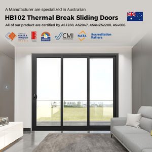 <span class=keywords><strong>Porta</strong></span> Scorrevole Impilabile in Alluminio a Taglio Termico Standard Australiano AS2047, a Risparmio Energetico, con Doppio Vetro, Nera/Bianca, per Ville e Giardini - Product Image 1