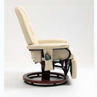 Fauteuil inclinable manuel Euro moderne avec repose-pieds, structure métallique, tissu microfibre, pour salon, design contemporain, pivotant et réglable