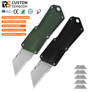 Cuchillo Multiusos Plegable EDC con Mango de Aluminio Ligero, Cuchillas Reemplazables y Clip, de Fábrica Auditada por BSCI - Product Image 1