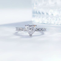 Only Love Eternal Fashion Light Luxury Herzschliff-Diamant Art-Shank-Ring aus Pt950, Labor-Diamant, im Labor gezüchteter Diamant-Ring, Bandringe für Damen