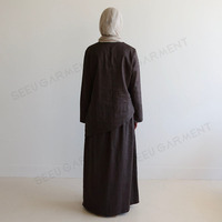 Ensemble 2 pièces minimaliste personnalisé pour femmes, haut asymétrique élégant et jupe, robe musulmane, mode islamique modeste, costume aspect lin
