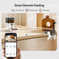 Distributeur automatique intelligent de nourriture pour chiens et chats avec caméra WiFi, vidéo en direct, contrôle à distance via application, distribution programmée, portions, capacité 3L