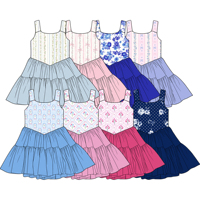 Custom Girls Sports Dress Young Girls Athletic Tulle Princess Dress Sleeveless Printed Mesh Yoga Dress