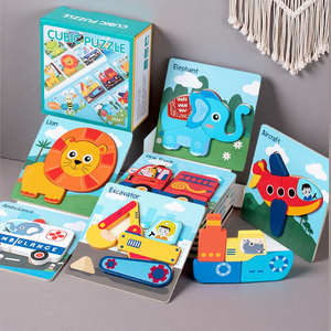 Jouets éducatifs en <span class=keywords><strong>bois</strong></span> pour tout-petits avec base en carton rigide, jouets de niveau supérieur, <span class=keywords><strong>puzzle</strong></span> géométrique pour enfants - Product Image 6