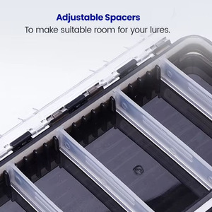 Boîte <span class=keywords><strong>de</strong></span> <span class=keywords><strong>rangement</strong></span> pour leurres et appâts en plastique transparent RTI Compartments, avec crochets, en ABS <span class=keywords><strong>souple</strong></span>, pour la pêche en rivière et en ruisseau - Product Image 5