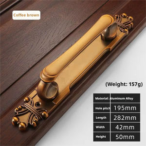 Manija deslizante de doble puerta de aleación de aluminio antiguo de estilo europeo montada abierta para diseño de puerta invisible de armario y cocina - Product Image 6