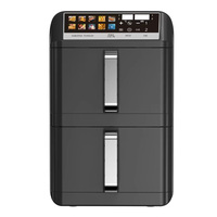 Freidora de aire inteligente de doble cesta con pantalla táctil digital, 6L+6L, para cocina, electrodoméstico de 10 menús, con doble cajón apilable