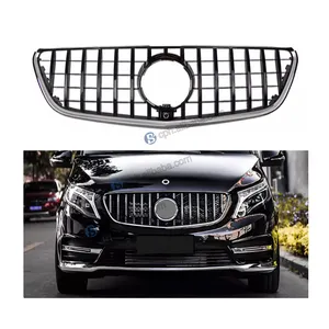 Car Accessories 2024 GT Style Black Silver Auto Front Grill For Mercedes Benz V Class W447 V260L 2020-2021
