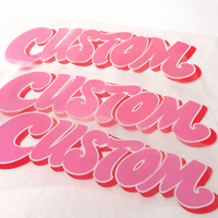 Services de conception d'autocollants de sérigraphie thermocollants, étiquettes de transfert thermique en vinyle silicone HTV avec logo 3D personnalisé
