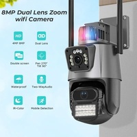 Caméra de surveillance vidéo extérieure WiFi PTZ Yoosee 8MP 4K à double objectif avec suivi automatique, étanche, alarme lumineuse