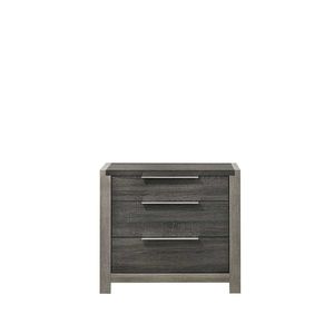 Jehoram Gray Finish Nightstand 3 <b>Drawer</b> <b>Storage</b> Cabinet Bedroom Furniture - Product Image 2