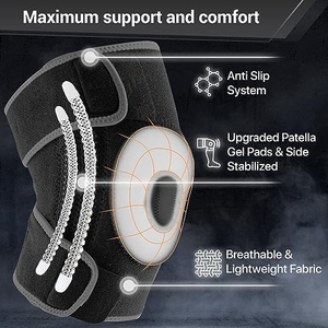 <span class=keywords><strong>Rodillera</strong></span> deportiva-Soporte antideslizante para correr, baloncesto, levantamiento de pesas y entrenamientos de gimnasio-Acolchado amortiguador - Product Image 3