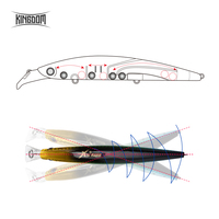Leurre de pêche à la truite Kingdom Minnow Crankbaits 125 mm 23 g, leurres pour la pêche en eau salée, wobblers pour la pêche à la traîne, appât artificiel, faux poisson, prix OEM
