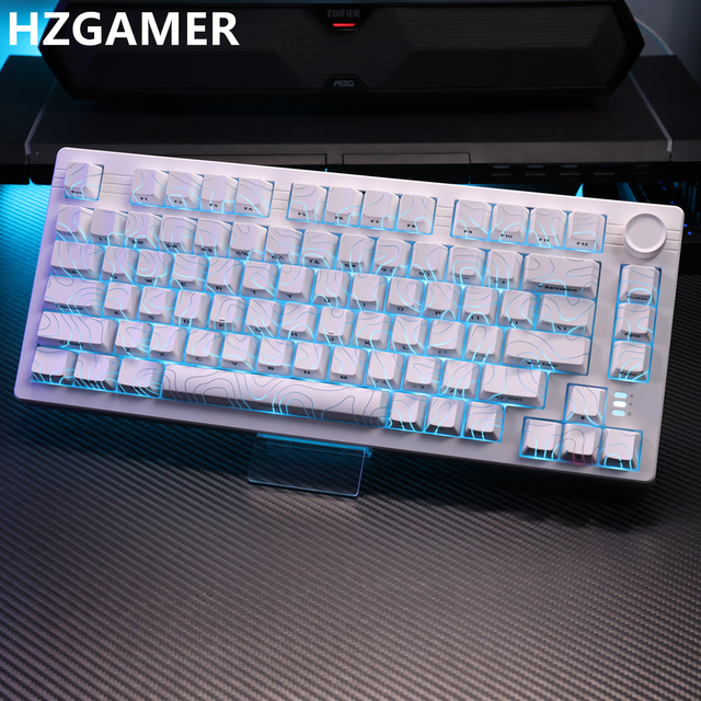 HZGAMER Topographic Keycap, Double Shot PBT Mechanical Keyboard Keycaps Custom Keycaps