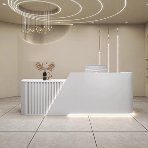 Nội thất văn phòng hiện đại đặt bàn tiếp tân bằng gỗ & bảng cho văn phòng thẩm mỹ viện & khách sạn/phòng tập thể dục sử dụng - Product Image 3