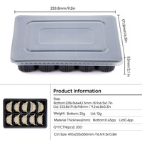 Vente en gros de boîtes d'emballage alimentaire noires antidérapantes en PP jetables avec couvercles pour boulettes congelées, barquette blister personnalisable