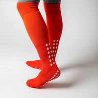Chaussettes de football antidérapantes tricotées montantes personnalisées pour hommes et jeunes avec revers