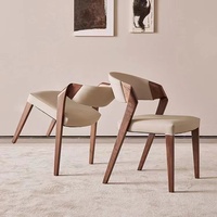 Chaises de salle à manger d'hôtel en bois massif de luxe modernes pour restaurant avec accoudoir