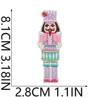 Parches Bordados de Cascanueces, Figuras de Ballet Navideñas, Apliques Termoadhesivos, Decoración Navideña Rosa Pastel para Chaquetas, Accesorios DIY