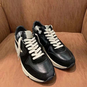 Chaussures de sport haut de gamme DSYX pour hommes, baskets en cuir véritable confortables, plateforme classique, modèle de chaussures de course dorées effet vieilli - Product Image 2