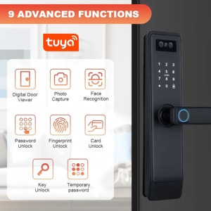 3D nhận dạng khuôn mặt tuya Wifi App Keyless nhập dấu vân tay thẻ nhớ mật khẩu đám mây dữ liệu thông minh khóa cho nhà khách sạn - Product Image 3