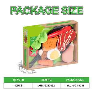 ของเล่นเสริมสร้างจินตนาการ ชุดทำอาหารจา<span class=keywords><strong>ก</strong></span>ผ้าสักหลาด รูปเนื้อ ไข่ ปลา ผั<span class=keywords><strong>ก</strong></span> แครอท ขา<span class=keywords><strong>ไก่</strong></span> เห็ด ของขวัญสำหรับเด็<span class=keywords><strong>ก</strong></span> - Product Image 5