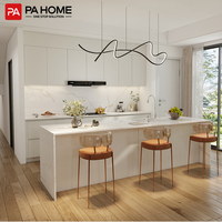Ensemble complet d'armoires de cuisine en aluminium PA, design moderne pour les développeurs de petits immeubles d'appartements