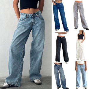 Jeans de Mujer, Estilo Vintage Americano Retro, Cintura Baja, Sin Elástico, Lavados, de Pierna Recta, Secado Rápido, Largo Hasta el Tobillo, Nueva Colección de Primavera - Product Image 2