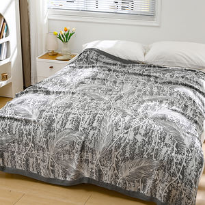 Jeté de lit à motifs floraux à bordures larges, ultra-doux, doux pour la peau, pour enfants et adultes, utilisation toute saison - Product Image 4