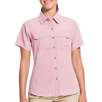 Vêtements de randonnée et de pêche pour femmes, fabriqués en usine, UPF 50, imperméables, respirants, anti-UV, évacuant l'humidité, séchage rapide, manches courtes boutonnées