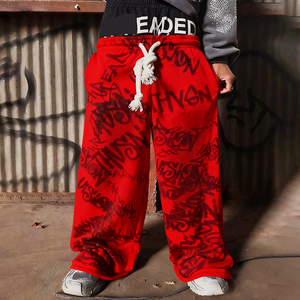 Custom Stacked Track <b>Pants</b> <b>Men</b> Oversize <b>Sweat</b> <b>Pants</b> <b>Men</b> Cotton French Terry Wide Leg Double Waisted Baggy Sweatpants - Product Image 2