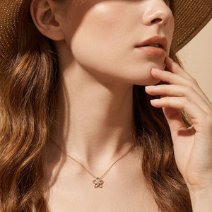 Collier tendance de haute qualité en or rose massif 18 carats avec pendentif étoile et diamant naturel, vente en gros pour l'exportation - Product Image 5