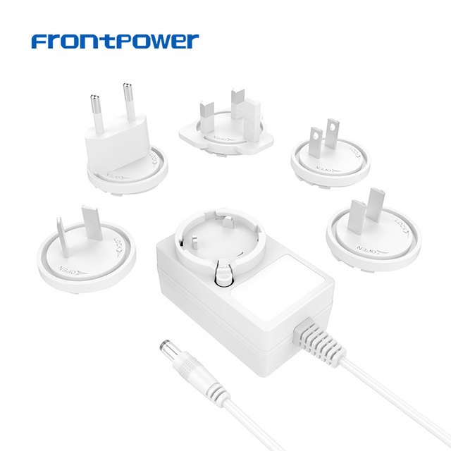 Frontpower Power Supply 12V 1.5A 12V 2A Interchangeable Power Adapter with UL BIS EN62368 CE/FCC/GS/KC/CCC/PSE for Audio Device